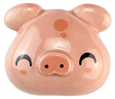 Produktbild von Kleiderhaken Schwein Rosa aus Keramik, bohrfrei, 10 kg Tragkraft, H6xB6,5xT8 cm