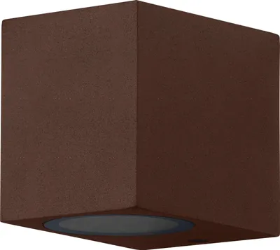 Produktbild von ENDURA Classic Square Außenwandleuchte, Rust, GU10-Sockel, IP44, Aluminiumgehäuse, Glasabdeckung, 220–240 V, 0–7 W geeignet, Oberfläche montierbar