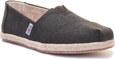 Produktbild von Toms Frauen klassische gewaschene Le wand Schlupf auf Turnschuhe Schwarz – 4 UK / Schwarz