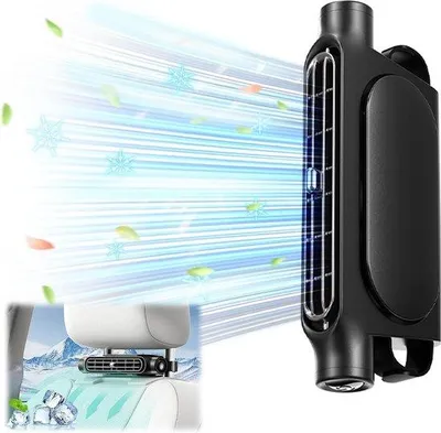 Obrázek produktu pro Ventilátor do auta s dvojitým turbem, 3 rychlosti, USB, černý