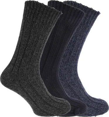 Productafbeelding van Heren sokken, hoog wolgehalte, 3-pack MB158 (maat 39-45 EU) (marineblauw/grijs/blauw)