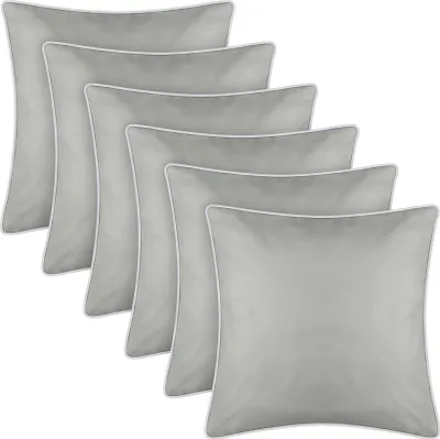 Obrázek produktu pro Venkovní polštářek s lemováním 6 ks ( 45 x 45 cm ) Béžový - dekorativní polštářek zahradní zip - odpuzuje nečistoty a vodu - snímatelný potah