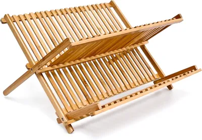 Zdjęcie produktu dla Suszarka do naczyń - 24,5 x 42 x 33 cm - Bambus - Suszarka do talerzy i kubków - Suszarka - Naturalny materiał