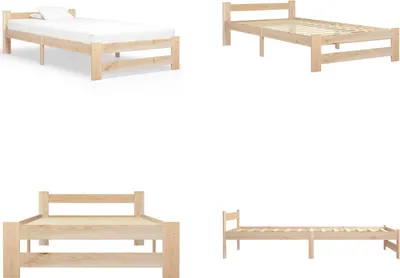 Produktbild von vidaXL Massivholzbett Kiefer 100x200 cm - Bettgestell - Bettgestelle - Bettrahmen - Bett