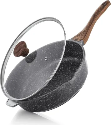 Produktbild von Antihaft Pfanne 28cm mit Deckel und Granitbeschichtung, Induktion Geeignet