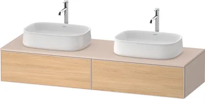 Image de Duravit Zencha Meuble sous-lavabo sur console, 1600x550mm, 2 tiroirs. 2 découpes, ZE4815, ZE4815B30830000