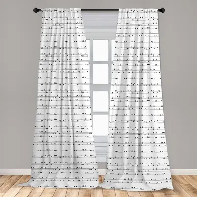 Produktbild von Abakuhaus, Fenstervorhänge, Avian Monochrome Kunst, 2-Panel-Set, 150 x 245 cm