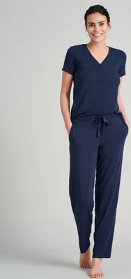 Produktbild von Schiesser Damen Hose lang Gr. 34  blau