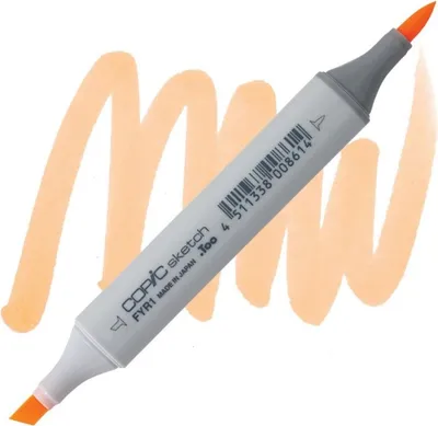 Obrázek produktu pro Lihová fixa COPIC Sketch oboustranná Brush & Chisel, FYR1 Fluorescent orange