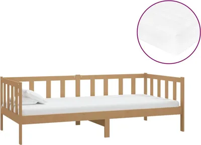 Produktbild von vidaXL Tagesbett mit Matratze 90x200 cm Honigbraun Massivholz Kiefer