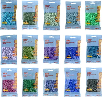 Produktbild von Hama Set mit 15.000 Midi-Bügelperlen kalte Farben