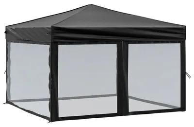 Produktbild von vidaXL Partyzelt Faltbar mit Seitenwänden Schwarz 3x3 m