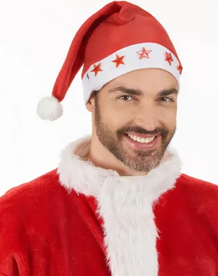 Immagine prodotto di Cappello natalizio luminoso rosso e bianco - Taglia unica