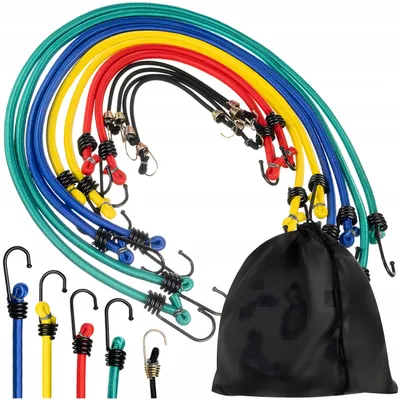 Produktbild von Elastische Spanngurte für Gepäck 12er Set mit Haken
