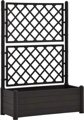 Image de vidaXL Bac à plantes avec treillis 100x43x142 cm PP Anthracite