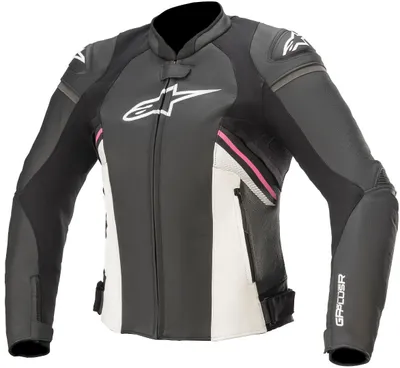 Zdjęcie produktu dla Alpinestars Stella GP Plus R V3 damska skórzana kurtka motocyklowa, czarny/biały/różowy, 40