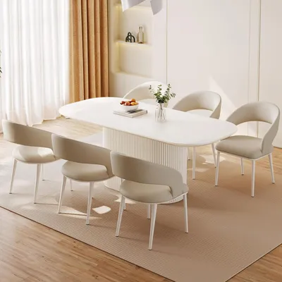 Produktbild von Esstisch Weiß mit 6 Stühlen 177.8 cm