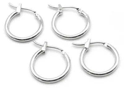 Produktbild von Vintageparts Creole platinfarben 14mm, 4 Stück