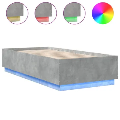 Produktbild von Bettgestell mit LED Betongrau 100x200 cm Holzwerkstoff