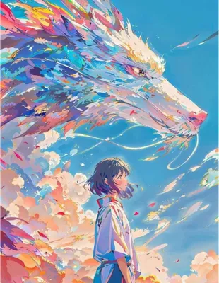 Produktbild von Malen nach Zahlen mit Rahmen Spirited Away 40x50 cm Gemälde