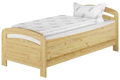 Produktbild von Seniorenbett extra hoch Einzelbett 90x200 Kiefer Massivholz Holzbett Zubehör wählbar V-60.43-09ohne Zubehör