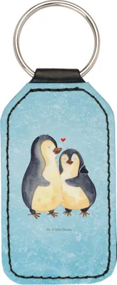 Produktbild von Mr. & Mrs. Panda schlüssel anhänger Pinguin umarmen - Eisblau - Geschenk, Schlüsselanhänger, Hochzeit, Hochzeitsgeschenk, Verknallt, Taschenanhänger, Liebe, für