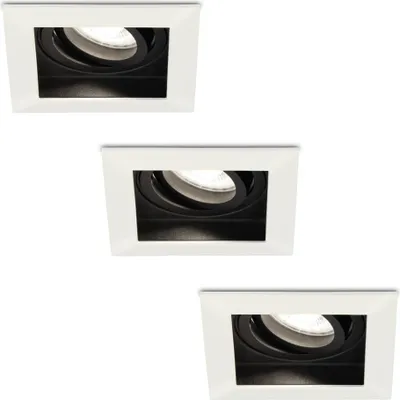 Image de HOFTRONIC - Spot LED encastrable carré 4W 345lm 6500K GU10 blanc orientable dimmable