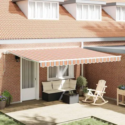Immagine prodotto di vidaXL Tenda da sole retrattile a strisce multicolore 450 x 300 cm