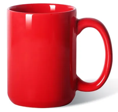 Keramik-Kaffeetasse 450 ml, rot, mit großem Henkel