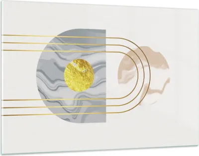 Produktbild von Bilder auf glas - Einteilig - Modern Gold abstrakt - 120x80cm - Glasbilder - Wandbilder - Bilder - zum Aufhängen bereit - Wanddekoration aus Glas - Glas Bilder - Wandbild auf Glas - GAA120x80-4574
