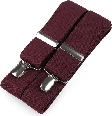 Obrázek produktu pro Šle pánské, délka 125cm, šíře 3,5cm, tvar X, vínové jednobarevné, 650253/47