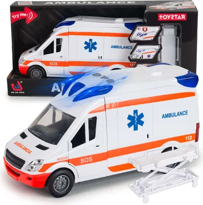 Produktbild von Sanitka se Zvuky a Světly – Hračka se Třecím Pohonem a Nosítky pro Děti 3+