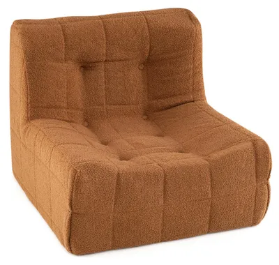 Produktbild von COSTWAY Bodensofa, Sitzsack mit Schaumstoff & Teddyplüsch Bezug mit Zierknöpfen, Bodensessel mit Rückenlehne & Unterseite, Lazy Sofa, Braun