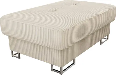 Produktbild von MIRJAN24 Polsterhocker Cotere Cord, Moderne Sitzhocker vom Hersteller, Polstermöbel Kollektion, Metallfüße in der Farbe Silber (Farbe: Poso 100)