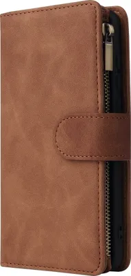 Produktbild von Mobigear Zipper  Huawei P40 Hülle Klapphülle Geldbörse - Braun
