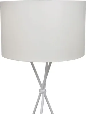 Image de vidaXL Lampadaire avec abat-jour et support haut blanc