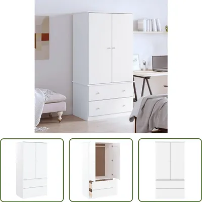 Image de The Living Store Armoire ALTA Blanc 90x55x170 cm Pin massif