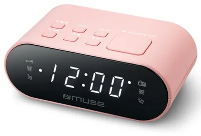 Produktbild von MUSE Dual-Wecker Radio Rosa mit UKW-PLL, Dual-Alarm & LED-Anzeige