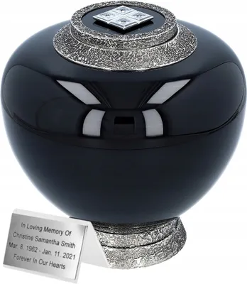 Produktbild von Exklusive Schwarze Urne Mit Swarovski-Kristallen