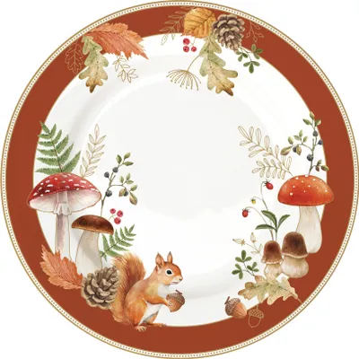 Produktbild von Kuchenteller AUTUMN BREEZE Herbst Eichhörnchen D. 19cm Porzellan Easy Life