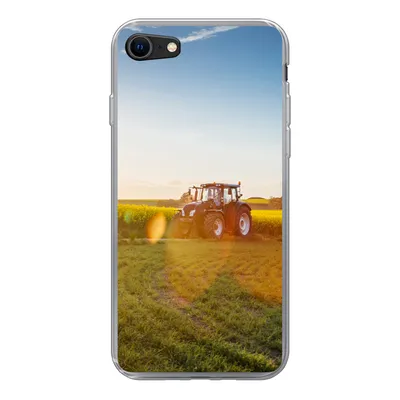 Produktbild von MuchoWow® Handyhülle Schutzhülle Hülle für iPhone 8 Traktor - Gras - Sonnenuntergang Silikon Softcase Handy Hülle - Schutzhaube