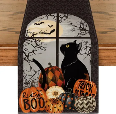 Produktbild von Halloween Tischläufer Dekorative Schwarz Maße 40x240 cm