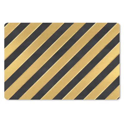 Produktbild von MuchoWow® Mauspad Mousepad Muster - Streifen - Gold - Schwarz 27x18 cm - Mousepads - Maus Mat - Pad - Mausunterlage - Büroartikel - Desk Matten