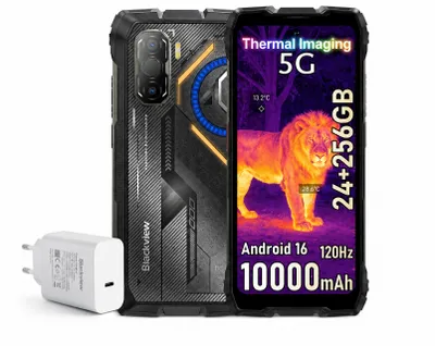 Produktbild von Blackview ROCK 3 Outdoor handy incl 45W Ladegerät, 32+256GB, Android 16, 108MP, 10000mAh, kabelloses Laden,Thermal Imaging, NFC, IP68/IP69K