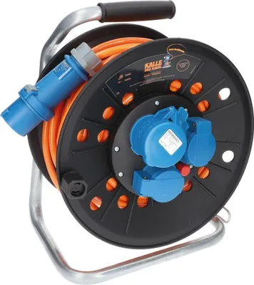 Produktbild von KALLE DAS KABEL CEE Campingkabeltrommel H07BQ-F 3G 2,5 mm² 25 Meter 230V 16A Schutzart IP44 EXTREME SIGNAL ORANGE Kabeltrommel Campingkabel Wohnmobil-Kabel Caravantrommel