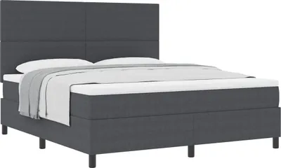 Produktbild von Boxspringbett Dunkelgrau und Weiß 180 x 200 cm Cordstoff