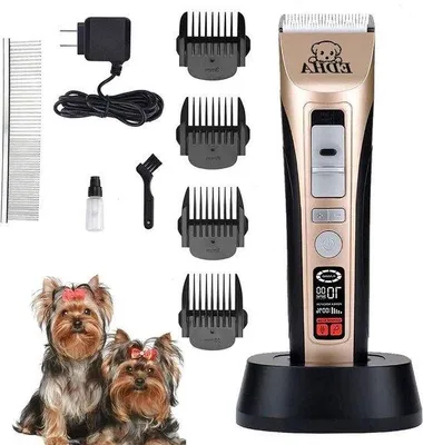 Image de Kit de toilettage sans fil Hauskatzenkürschner pour chats et chiens – Tondeuse 5 vitesses avec ciseaux et accessoires de toilettage