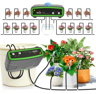 WLAN-Bewässerungssystem für 20 Topfpflanzen, Doppelpumpe