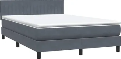 Immagine prodotto di vidaXL Letto a molle con materasso grigio scuro 160x210 cm in velluto