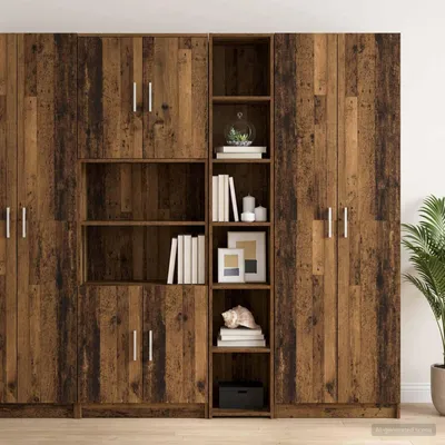 Image de vidaXL Meuble haut Altholz, 30 x 41 x 185 cm, fabriqué en panneaux de particules